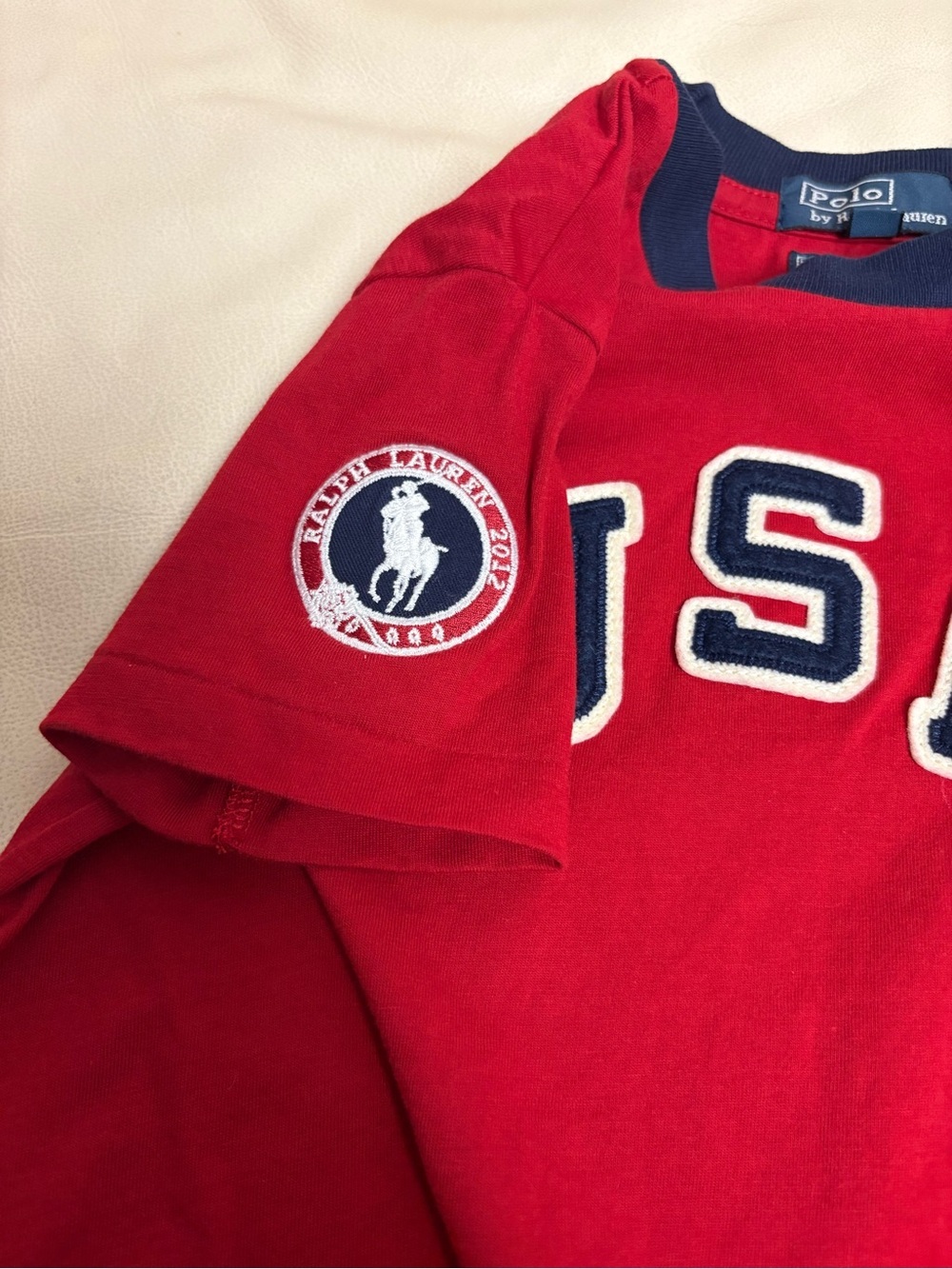 SET of 2 Polo Ralph Lauren sz 3T Short Sleeve Tshirt 2012 Olympics USA Red Blue - Picture 5 of 15